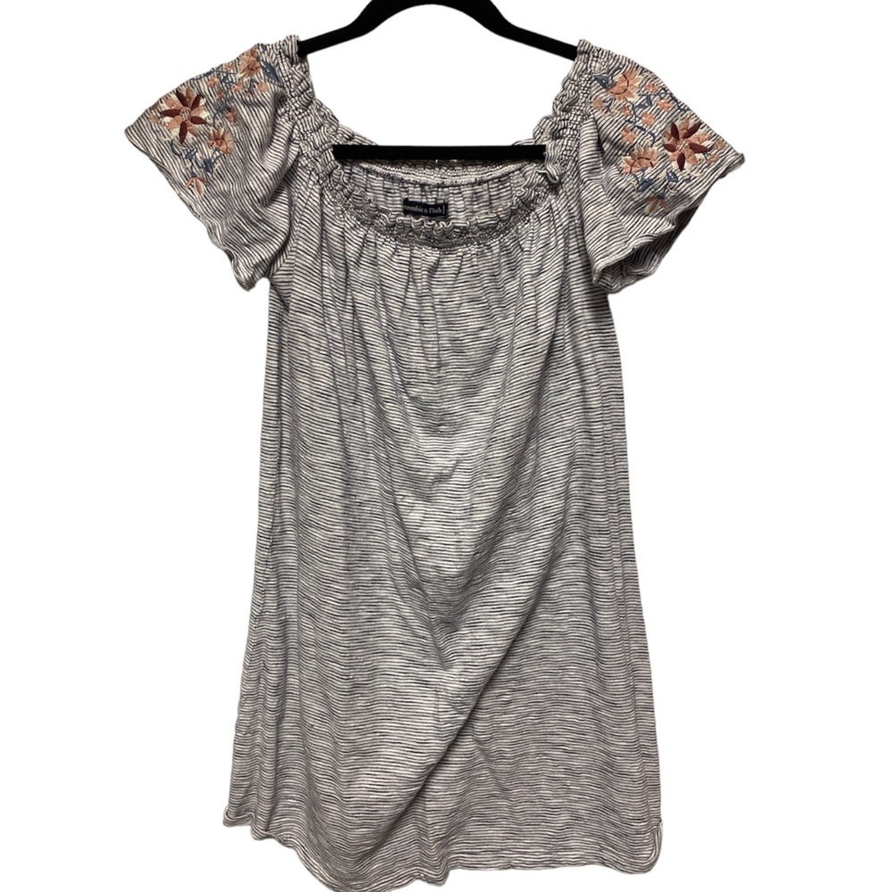 Abercrombie & Fitch Mini Dress with Embroidered Sleeves